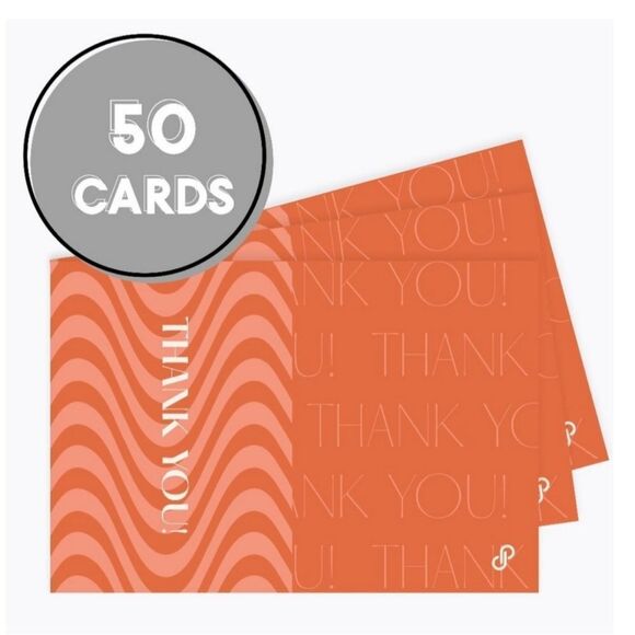 Thank You Cards - Orange - 50 card3 - Picture 2 of 4